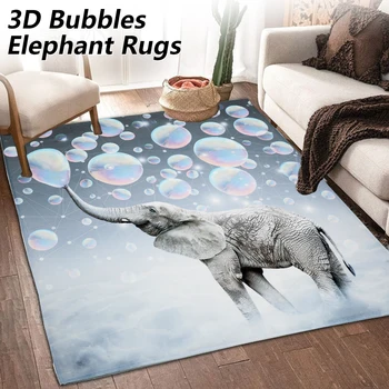 

Cartoon Animal 3D Printing Rugs Bubbles Elephant Blanket Mat Rugs Anti-slip Large Rug Carpet for Living Room Bathroom Decortion