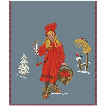 

Christmas girl holding candle Counted Cross Stitch 11CT 14CT 18CT DIY Cross Stitch Kit Embroidery Needlework Sets home decor