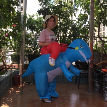 

Free Shipping 1.5-2m Inflatable Dinosaur Halloween Costume Quality Party Cosplay Dino Costume Polyester Dinosaur Costumes Adult