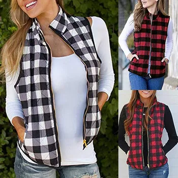 

Жилет Женский Womens Vest Plaid Jackets Open Front Color Block Lapel Sleeveless Plaid Pockets Vest Cardigan Girls Ropa Mujer