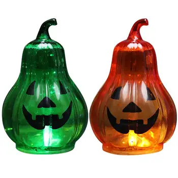 

2pcs Plastic Decorative Adornment Pumpkin Lamp Props Co-worker