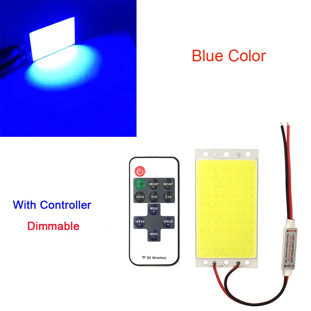 12 В 15 Вт COB светодиодный панельный светильник с регулятором яркости 1500LM теплый натуральный холодный белый DC12V Диммируемый светодиодный светильник для Diy работы Декор лампы - Испускаемый цвет: COB RC Blue
