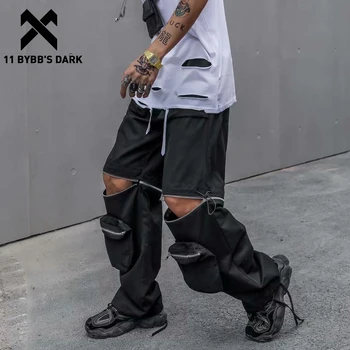 

11 BYBB'S DARK 2020 Hip Hop Zipper Detachable Tactical Pants Men Multi Pockets Functional Streetwear Oversized Joggers Trousers