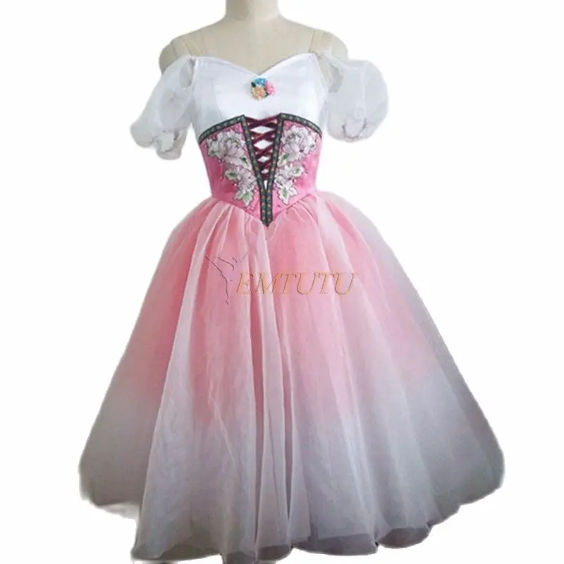 Nutcracker Romântico Ballet Tutu Ballet Longo Tutu Mulher Rosa Profissional Giselle Ballet Tutu