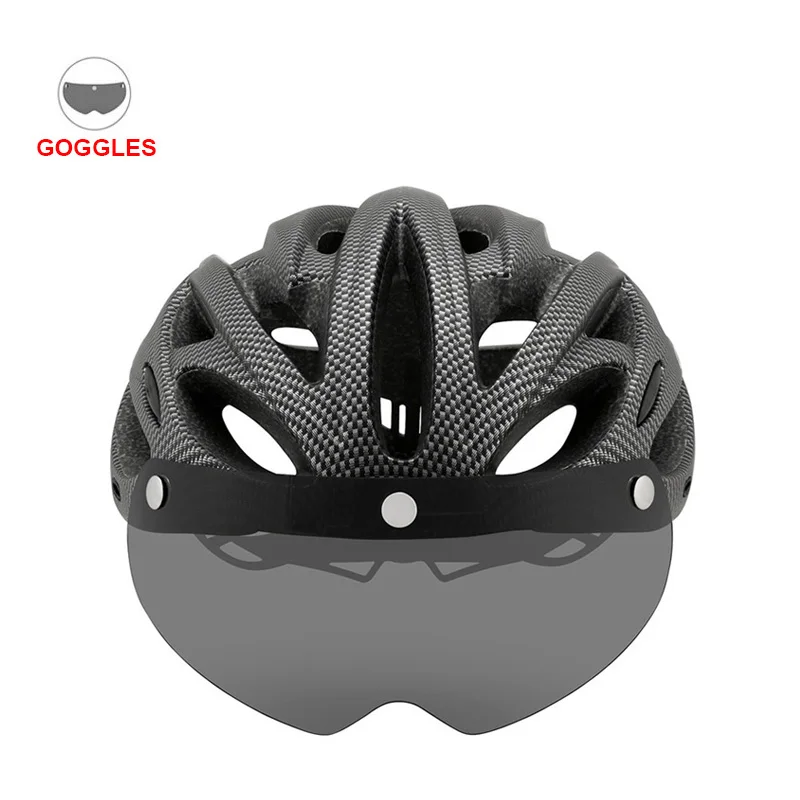 Outdoor Road Mountain Bike Helmet with Rear Light In-mold Riding Cycling Helmet with Visor & TT Lens Sports Mtb Bicycle Helmet Outdoor Road Mountain Bike Helmet with Rear Light In-mold Riding Cycling Helmet with Visor & TT Lens Sports Mtb Bicycle Helmet