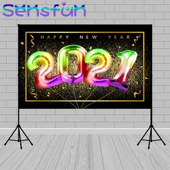 

Gold Polka Dot Banner Light Bokeh Happy New Year Of 2021 Party Celebration Photo Background Photography Backdrop Poster