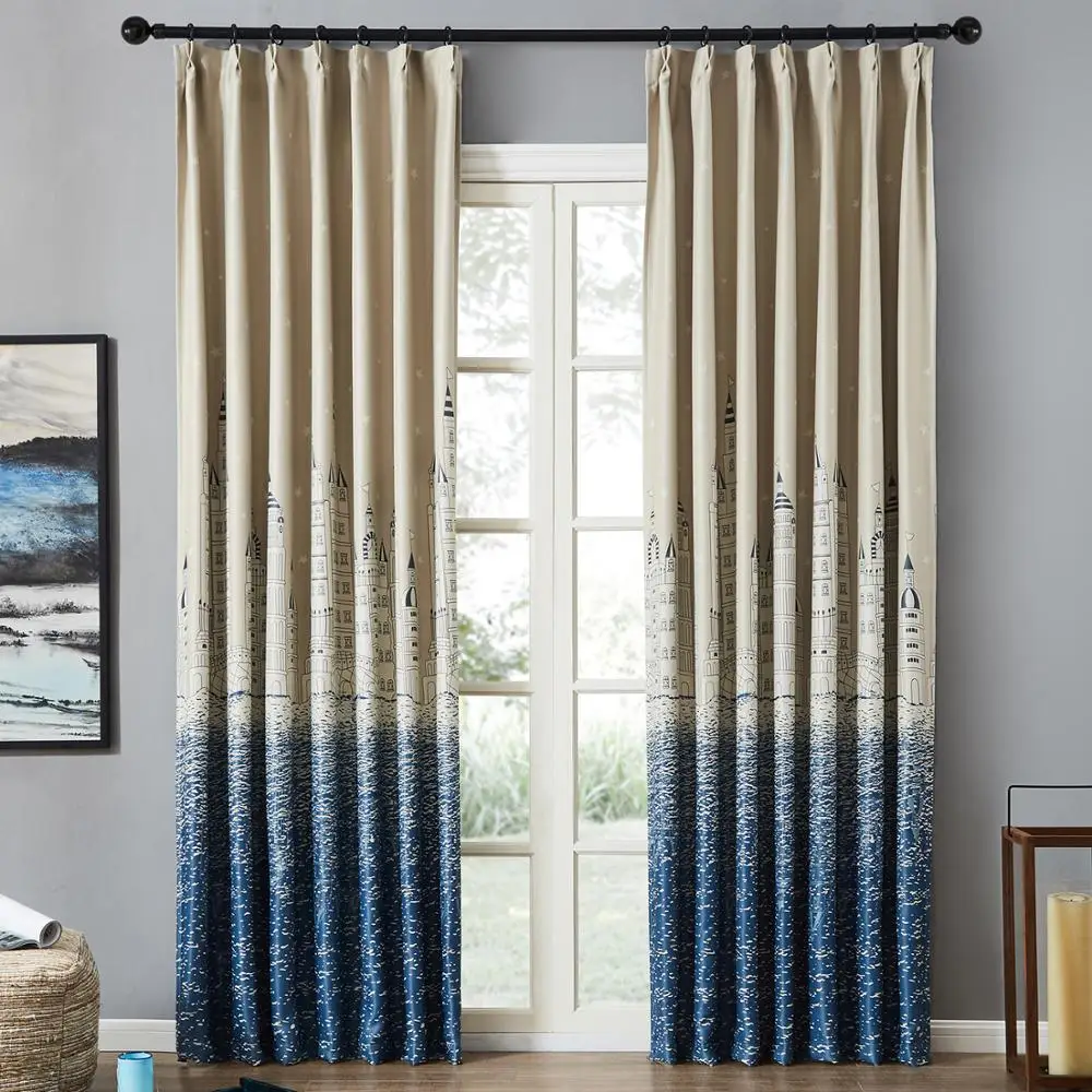 Затемняющие шторы YokiSTG для гостиной детской в виде замка с мультяшным рисунком