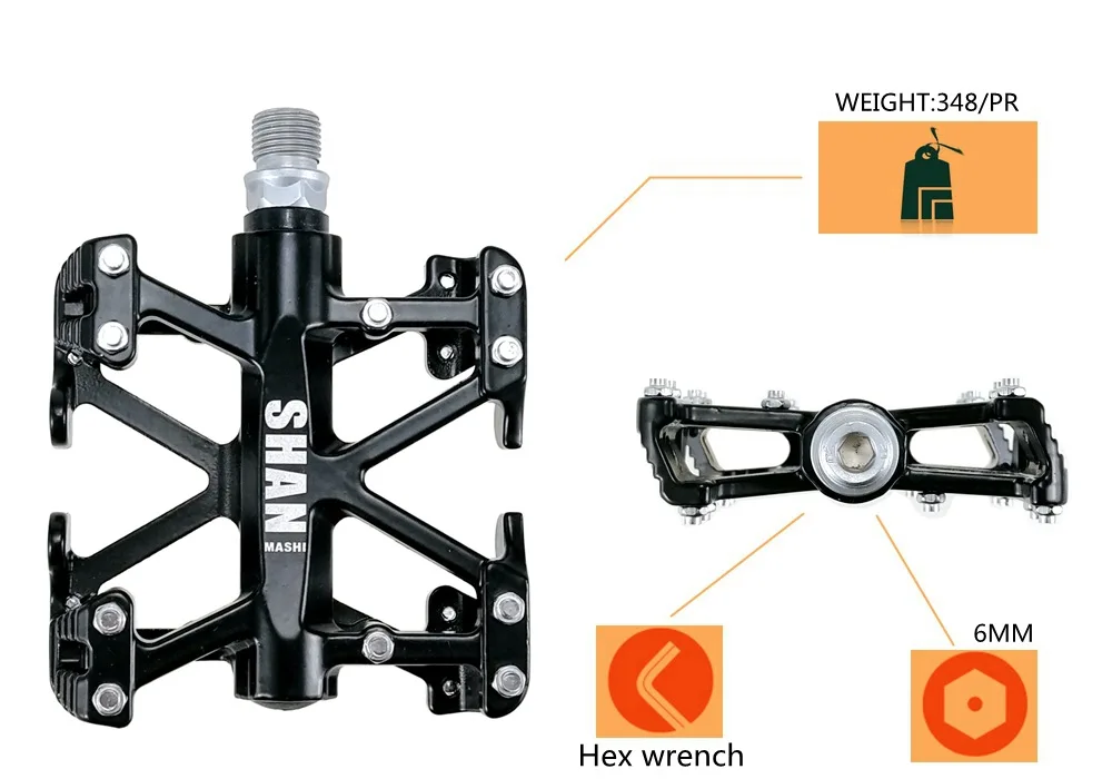 shanmashi MTB Pedal Bicycle Good Grip Flat Pedal Ultralight Alloy Best Quality Bearings