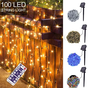

10/20/50/100m Solar Led string light RGB 12key remote Decoration Light for Christmas Garden light Holiday Outdoor Fairy
