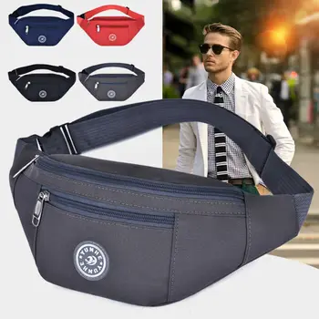 

New Fashion Men Women Waist Bum Bag Fanny Pack Belt Money Pouch Wallet Zip Travel Hiking Bag Black Blue Red Gray