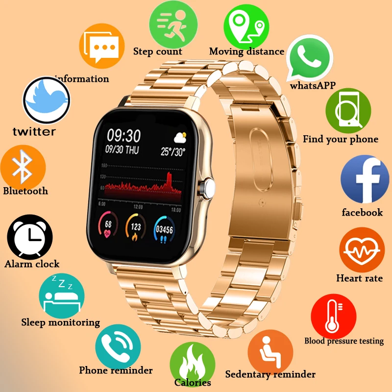 

LIGE New Bluetooth Call Smart watch WomenFull touch Screen Sports fitness watch Bluetooth is Suitable For Android ios Smartwatch