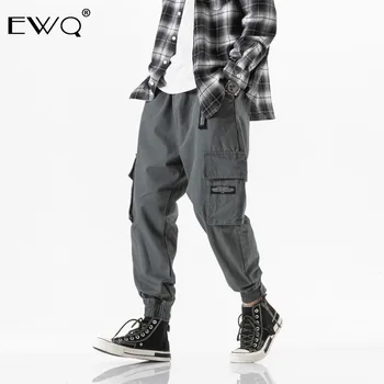 

EWQ / Men's Clothing 2020 Casual Trouser Trend spring New Pants With Pockets Elastic Waist Overalls For Male 19H-a284