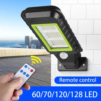 

Outdoor Waterproof Solar Street Light PIR Motion Sensor 3 Mode Wall Lamp With Remote Control Option for Garden Pathway Lighting