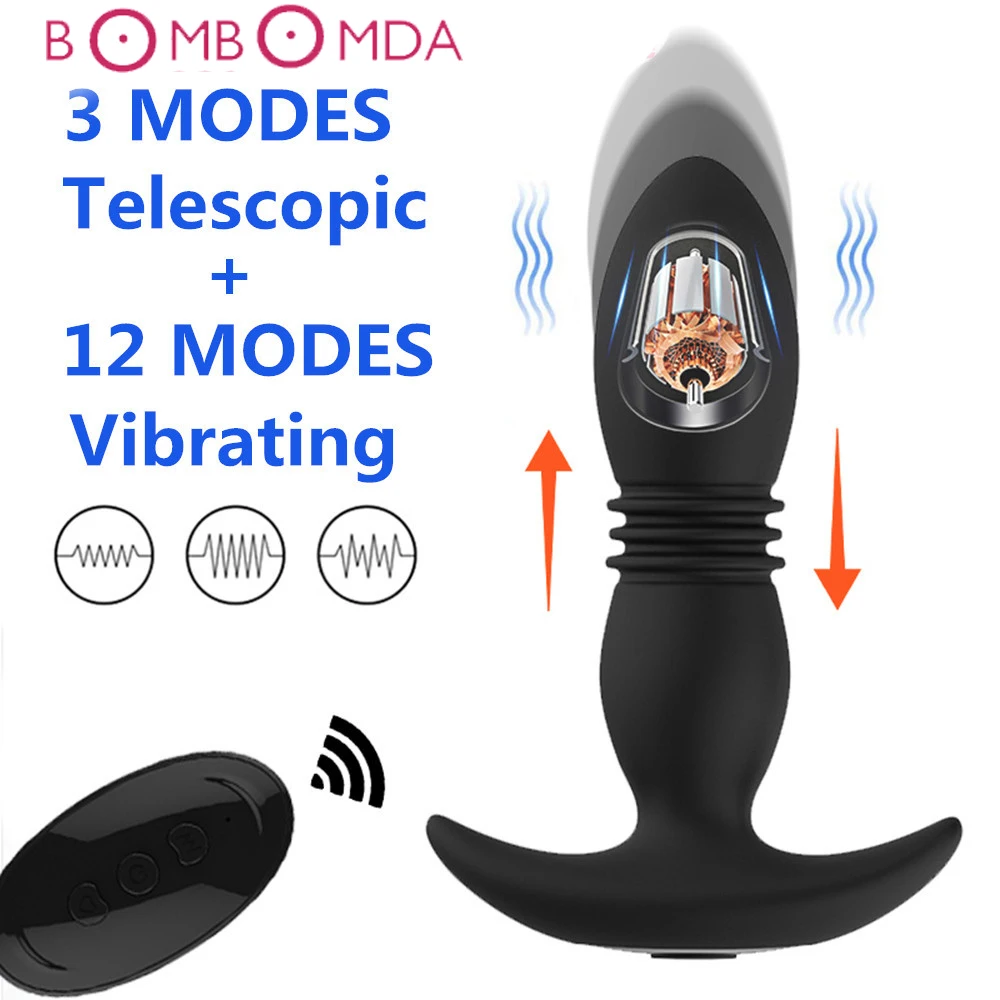 Anal Vibrator Wireless Remote Control Telescopic Dildo Male Prostate Massager Butt Plug Sex Toys For Men | Красота и здоровье