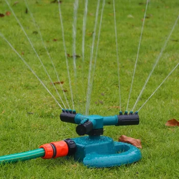 

3 Nozzle Garden Sprinklers Automatic Watering Grass Lawn Sprinkler 360 Degree Fully Circle Rotating Irrigation System Large Area