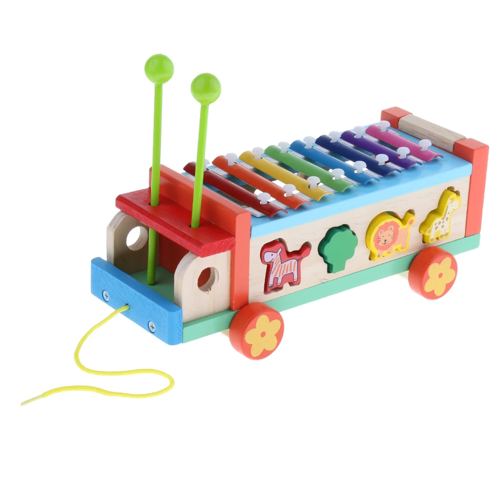 

8 Keys Piano Pull Xylophone Musical Development Toy For Children Gift