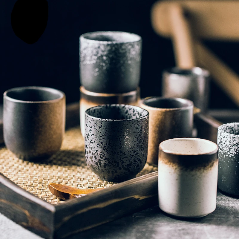 150ml 200ml Japanese Style Teacup Juice Coffee Mugs Glass Water Cup Stoneware Ceramic Hand-Painted Kungfu Cuisine Drinkware