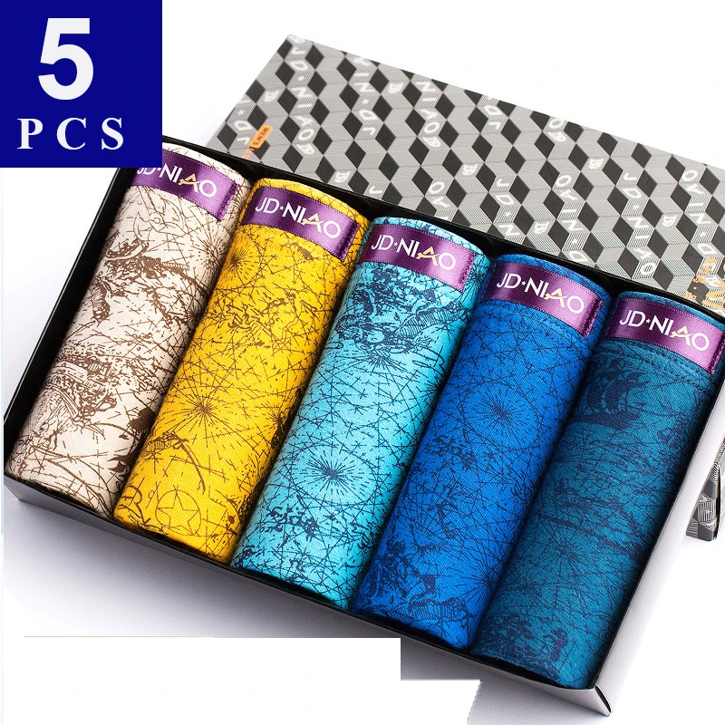 

5Pcs/lot Men Boxer Underwear Men Cotton Man Boxers Shorts Comfortable Underpants Male Solid Print Soft Breathable Panties