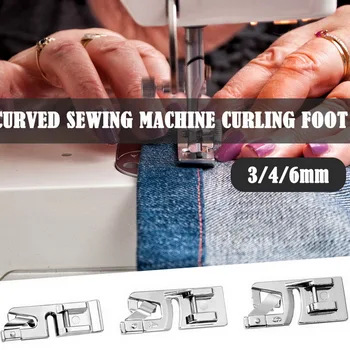 

New Hot Sale Domestic Sewing Machine Foot Presser Rolled Hem Feet Set For Brother Singer Sewing Accessories