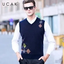 ##Special Price UCAK Brand Pure Merino Wool Sweater Vest 2019 New Arrival Casual Autumn Winter Pull Homme Streetwear Warm Sweaters Clothes U3103 ##Special Price UCAK Brand Pure Merino Wool Sweater Vest 2019 New Arrival Casual Autumn Winter Pull Homme Streetwear Warm Sweaters Clothes U3103