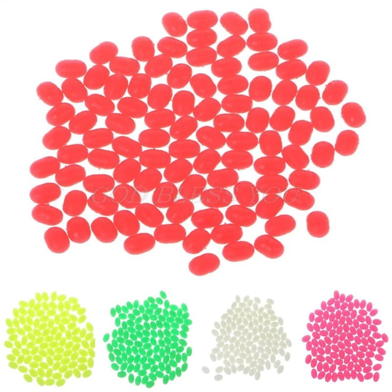 Details about   200 pcs/lot 10X7mm Plastic Oval Luminous Fishing Beads Floating Sinking Beads