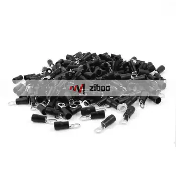 

500Pcs RVS3.5-5 Black Pre Insulated Ring Terminals for AWG 14-12 Wire 37A.