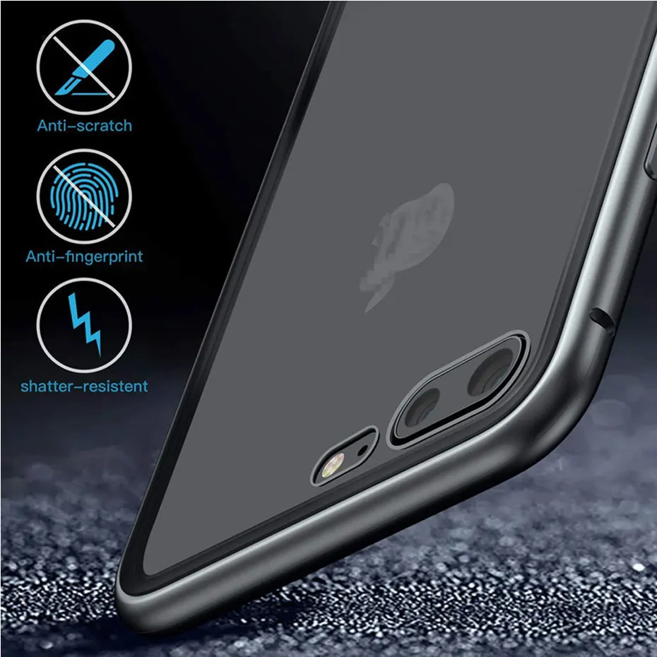 Магнитный адсорбционный чехол для iPhone XMAX X антидетонационный чехол из закаленного стекла для iPhone XR 6S 7 8 Plus металлическая рамка Полная защита