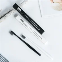 1 шт. зубная щетка с древесным углем, портативная зубная щетка с мягкой щетиной, Экологически чистая щетка, инструменты для ухода за полостью рта, бытовые принадлежности