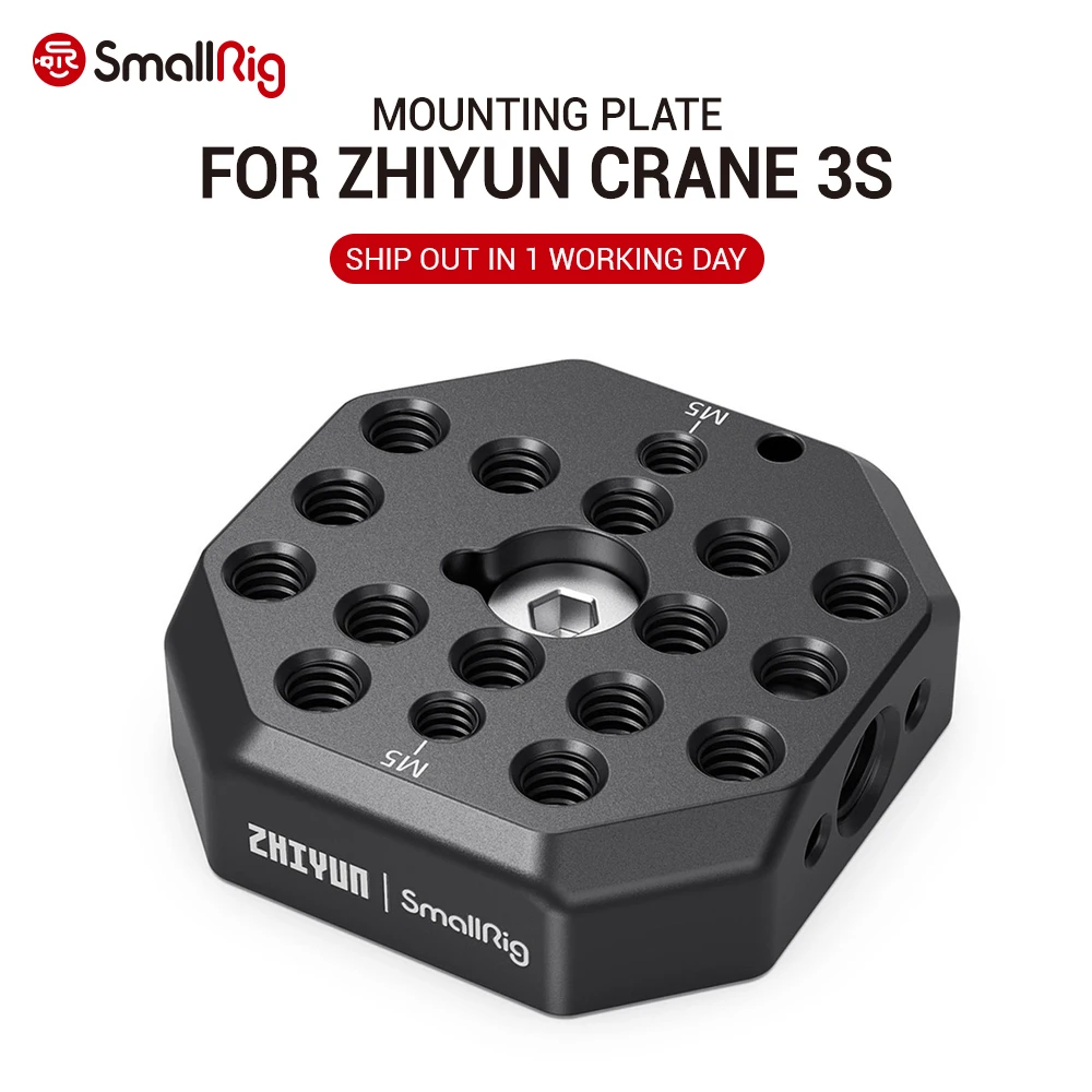 SmallRig Camera Gimbal Plate Mounting Plate for ZHIYUN CRANE 3S Handheld Stabilizer Feature with 1/4 3/8 Thread Holes  2854