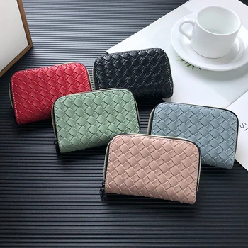 

NI WEI ER Fashion Knit Women Men Card Holder Case Extendable Business Bank Cards Bag Small Wallet Coin Purse Carteira Mujer Male