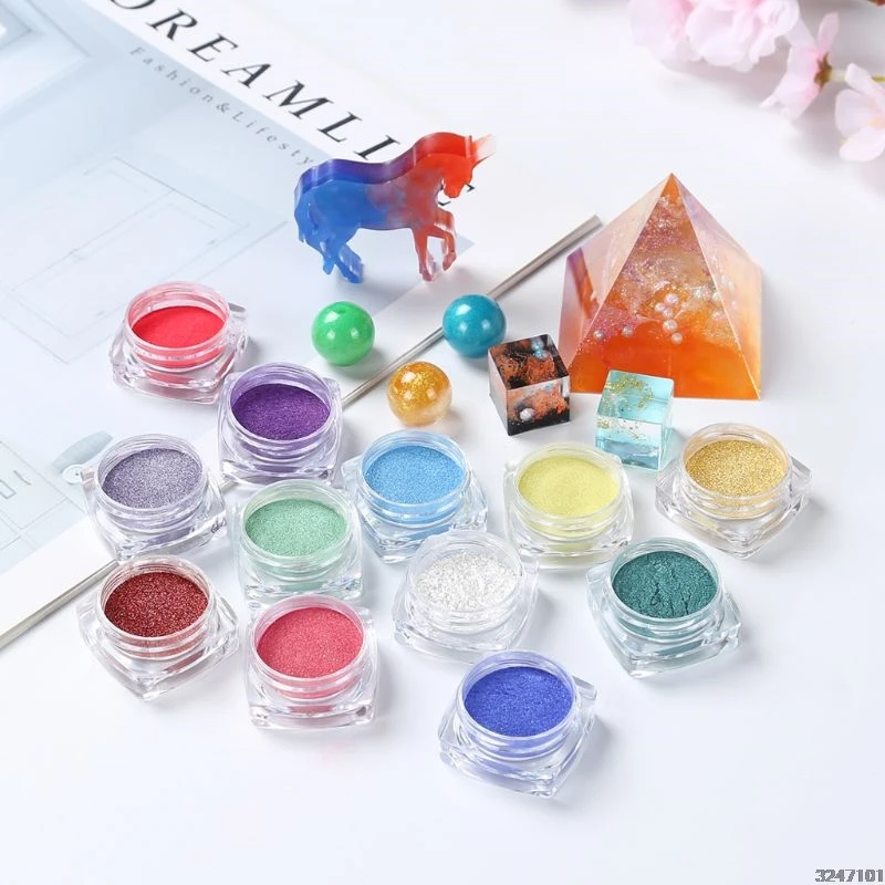 12 Colors Mica Powder Epoxy Resin Dye Pearl Pigment Natural Mica Mineral Powder