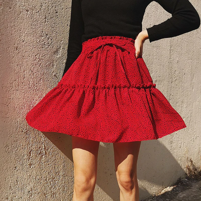 Summer 2020 women Chiffon Swing skirt high waist female mini skirt A-line flower skirt club wear ladies sexy short beach skirts