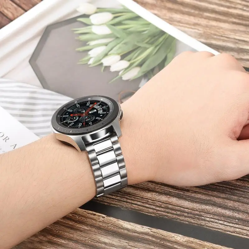 Ремешок из нержавеющей стали для samsung Galaxy Watch 46 мм gear S3 Frontier, классический ремешок для часов, полированный ремешок, браслет