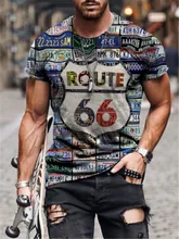 

New Style 2022 Summer American 3d 66 Full Print T-shirt Street Fashion Short-sleeved Tops Street Oversized T-shirt Retro Clothes