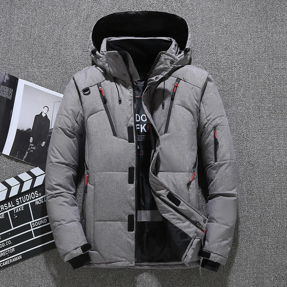 Herren Mantel Mit Viele taschen, теплая зимняя мужская куртка с капюшоном, утолщенная парка на утином пуху, пальто, повседневный пуховик, Мужское пальто на Рождество