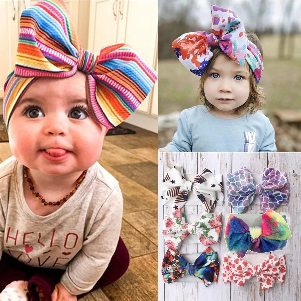 

Baby Cute Headband Colorful Big Bow Headband Elastic Fashion Personality Design Hair Band Unisex Kids Hair Headdress