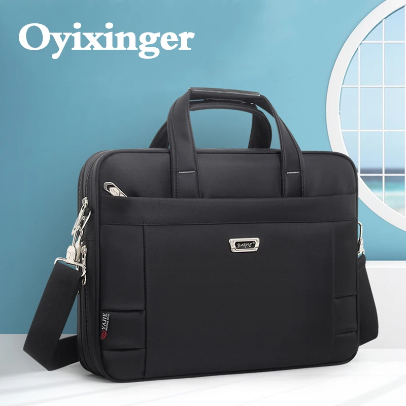 OYIXINGER 맥스북 레노버 HP 델 컴퓨터용 비즈니스 노트북, 휴대용 쿠몬 숄더백, 17 인치 방수 서류 가방