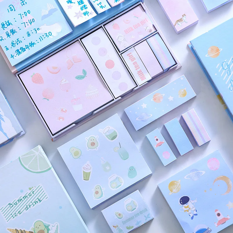 

480 Sheets Kawaii Cute Memo Pad N Times Sticky Notes Set Posted It Note Pad Stationery Planner Stickers Office School Supplies