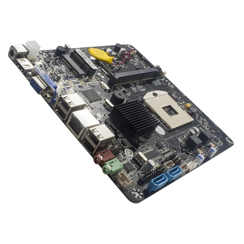 Mini ITX материнская плата HM55 поддерживает PGA 988 989 i3/i5/i7 процессор для мини ПК, тонкий клиент, цифровая подпись