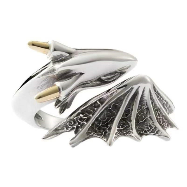 Enamel Starry Sky Small Blue Dragon Ring For Women Colorful Fresh Opening Adjustable Ring Unisex Charm Punk Jewelry Gift