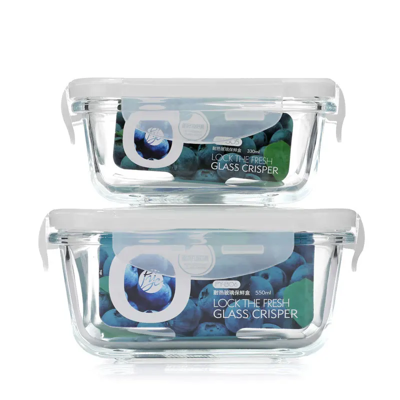 Портативный стеклянный контейнер для хранения еды BPA free Ланч бокс 100% Герметичный