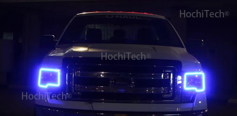 For Ford F-150 F150 2009- Excellent IR Controller Multi-Color Ultra bright RGB LED Angel Eyes Halo Ring kit