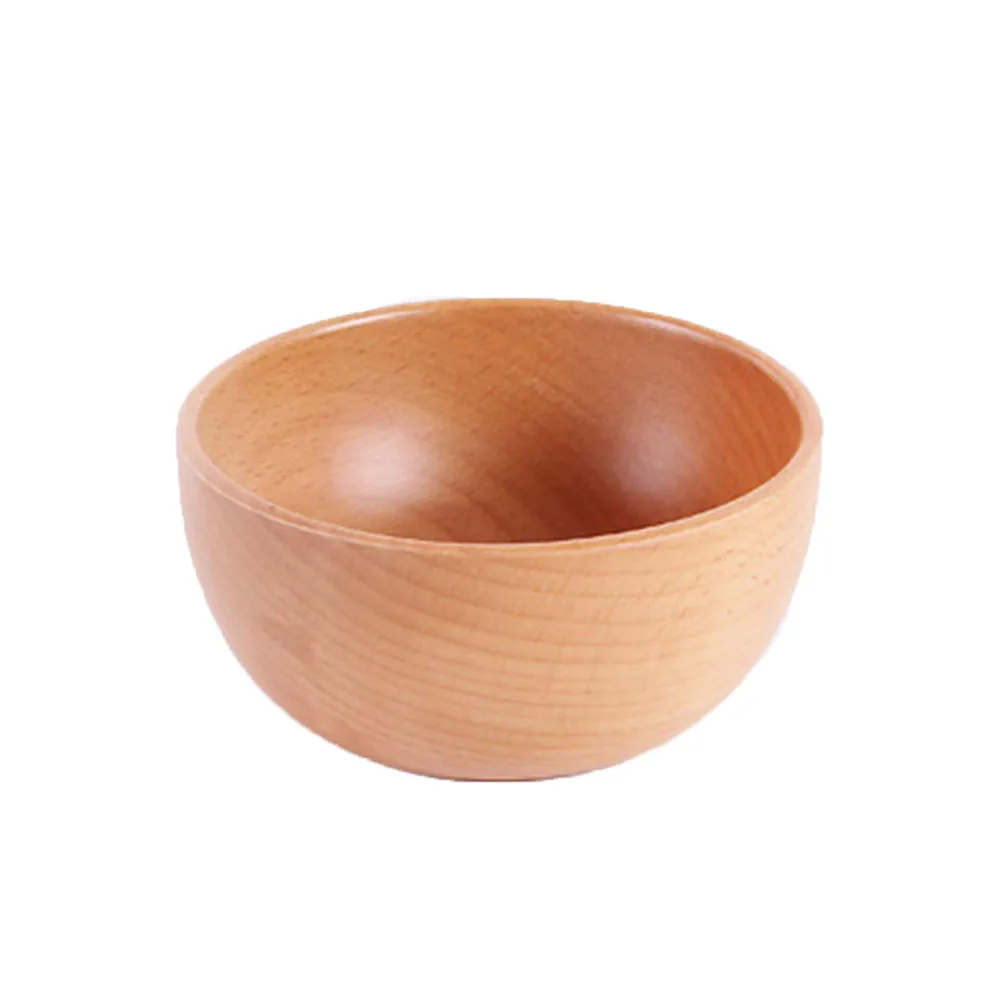 1PCS Japanese Wooden Bowl Family Children's Rice Bowl Soup Bowl Solid Wood Tableware Handicraft Art Work Decoration Bowls Y1