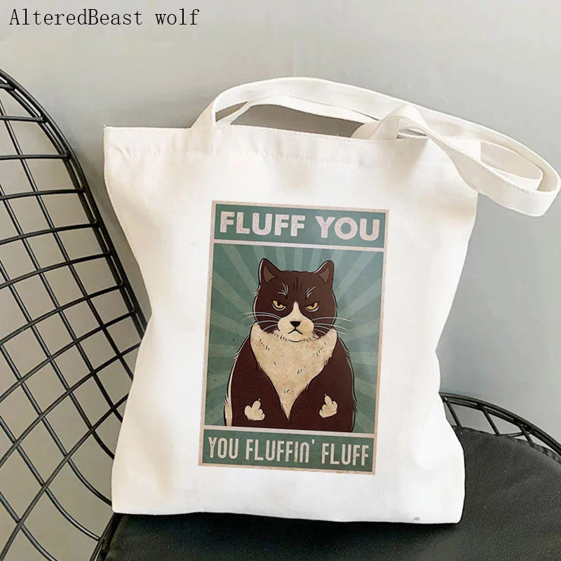 Women Shopper bag Cat Diver Nice Butt Printed Bag Harajuku Shopping Canvas Shopper Bag girl handbag Tote Shoulder Lady Bag
