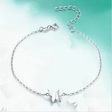 Модный 925 пробы Серебряный браслет для женщин ювелирное изделие Очаровательная цепь с плетением «бабочка» браслет женский Принцесса аксессуары браслеты для женщин