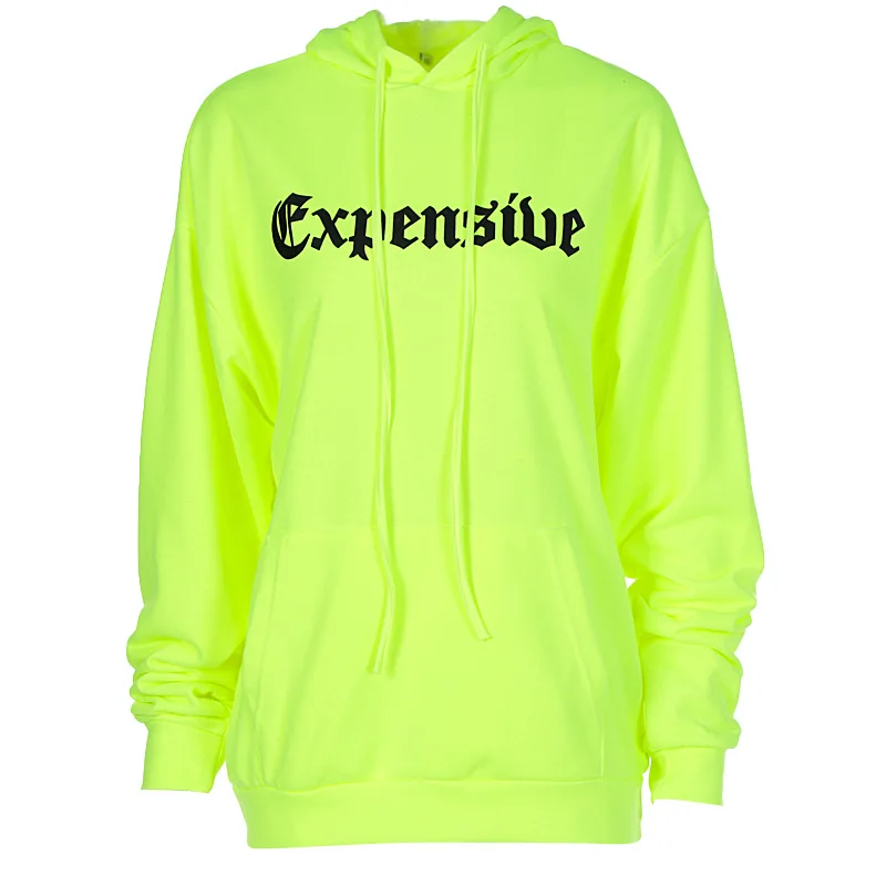 Женский топ с длинным рукавом и принтом свободная Длинная толстовка капюшоном в