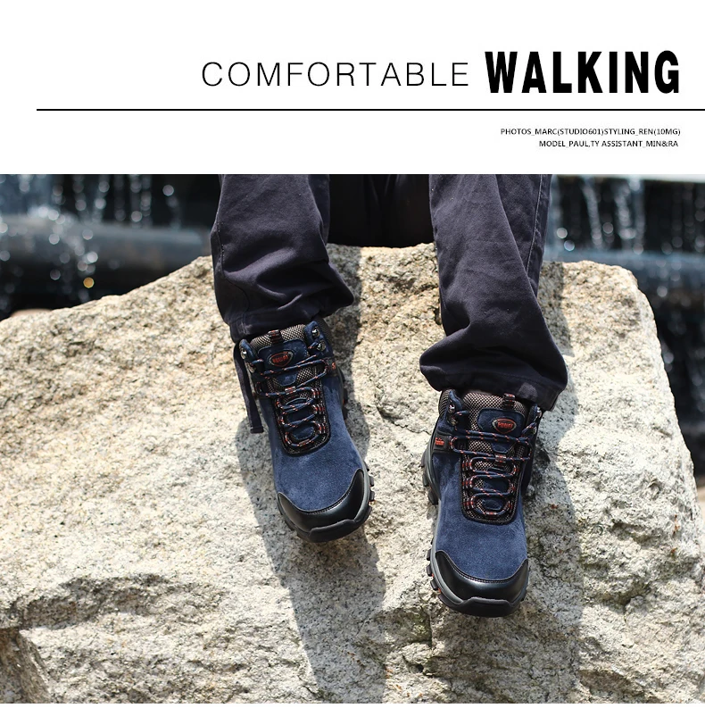 Зимние горные ботинки мужские кожаные уличные спортивные кроссовки высокие теплые походные треккинговые ботинки для мужчин нескользящая альпинистская обувь