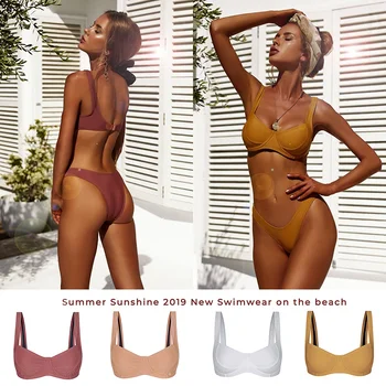 

Swimwear Women Bikini Sexy Thong Bikini Push Up Swimsuit Fashion Girls UnderWire Swimming Wear Fitness Halter Swim Suit Uk