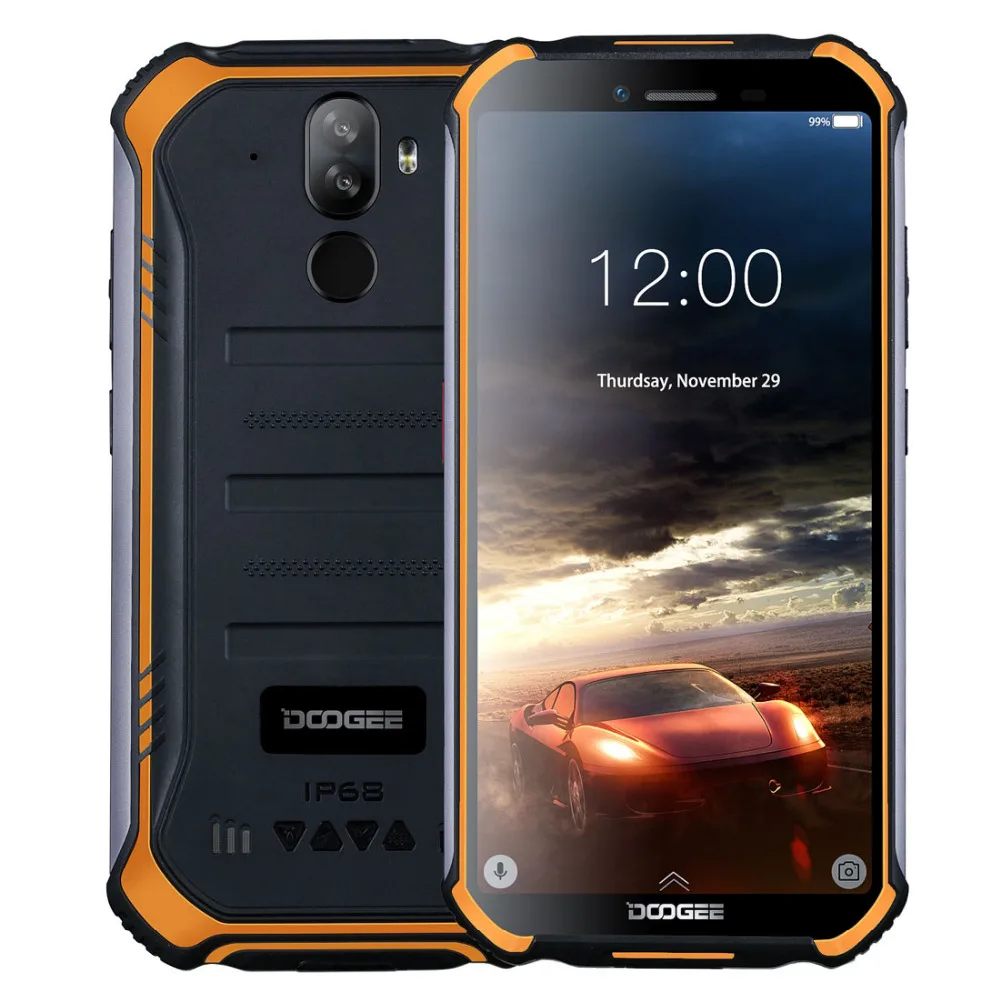 DOOGEE S40 Android 9.0 Rugged Mobile Phone 5.5inch 4650mAh MT6739 3GB RAM 32GB ROM 8.0MP IP68/IP69K Fingerprint 4G Smartphone