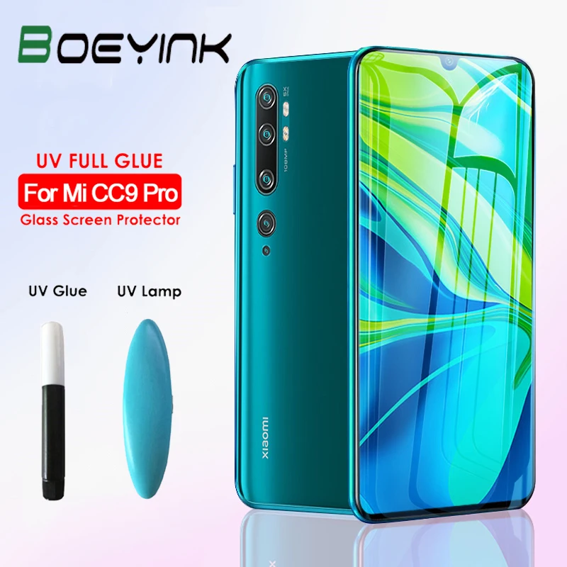 УФ защита Sceen для Xiaomi Mi CC9 Pro 9 SE жидкое покрытие закаленное стекло redmi note 8 pro 8A 9t cc9 e
